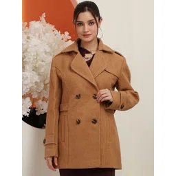 Mast & Harbour Women Notched Lapel Collared Double-Breasted Trench Coats-picture-12