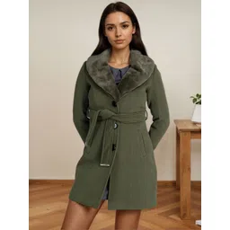 Mast & Harbour Women Notched Lapel Single-Breasted Overcoat-picture-13