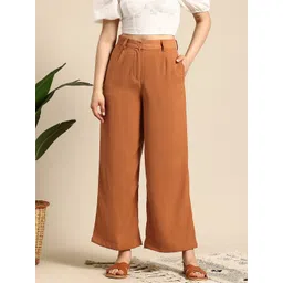Mast & Harbour Women Pleated Trousers-picture-36