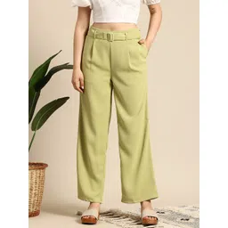 Mast & Harbour Women Pleated Trousers with Belt-picture-15