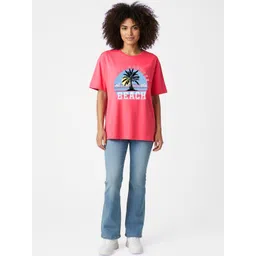 Mast & Harbour Women Printed Pure Cotton T-shirt-picture-34