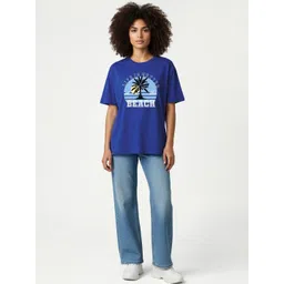 Mast & Harbour Women Printed Pure Cotton T-shirt-picture-15