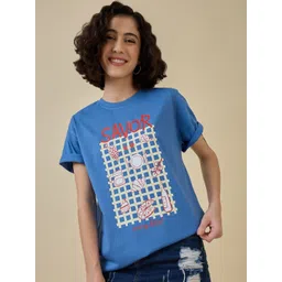 Mast & Harbour Women Printed Raw Edge T-shirt-picture-27