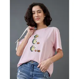 Mast & Harbour Women Printed Raw Edge T-shirt-picture-17