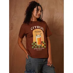 Mast & Harbour Women Printed Relaxed Fit T-shirt-picture-33