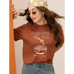 Mast & Harbour Women Printed Relaxed Fit T-shirt-picture-27