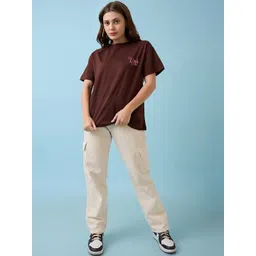 Mast & Harbour Women Printed Relaxed Fit T-shirt-picture-23