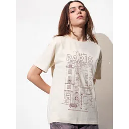 Mast & Harbour Women Printed Relaxed Fit T-shirt-picture-31