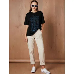 Mast & Harbour Women Printed Relaxed Fit T-shirt-picture-41