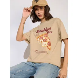 Mast & Harbour Women Printed Relaxed Fit T-shirt-picture-35