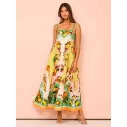 Mast & Harbour Women Printed Shoulder Straps A-Line Maxi Dress-picture-35