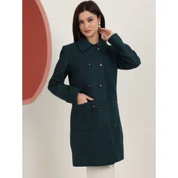 Mast & Harbour Women Regular Fit Double-Breasted Woollen Overcoats-picture-16