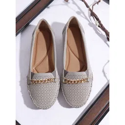 Mast & Harbour Women Round Toe Slip-On Loafers With Laser Cuts-picture-22