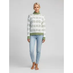 Mast & Harbour Women Self Design Floral High Neck Cardigan-picture-32