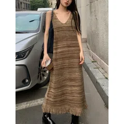 Mast & Harbour Women Self Design Printed A-Line Dress-picture-33