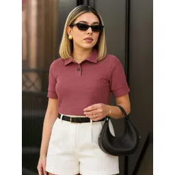 Mast & Harbour Women Self Design Shirt Collar Shirt Stye Top-picture-18