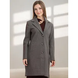 Mast & Harbour Women Self Design Single-Breasted Overcoat-picture-30