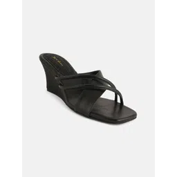 Mast & Harbour Women Solid Party Wedge Sandals-picture-17