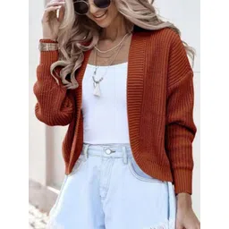 Mast & Harbour Women Solid Striped Front Open Sweater-picture-15