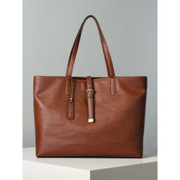 Mast & Harbour Women Solid Structured Buckle Laptop Shoulder Bag-picture-38