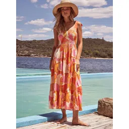 Mast & Harbour Women Square Neck Fit & Flare Midi Dress With Smocked Details-picture-14