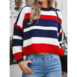 Mast & Harbour Women Striped Long Sleeves Pullover-picture-33