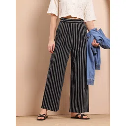 Mast & Harbour Women Striped Trousers-picture-17