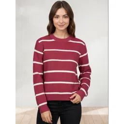 Mast & Harbour Women Striped Woollen Pullover-picture-34