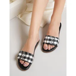 Mast & Harbour Women Textured Open Toe Flats-picture-13