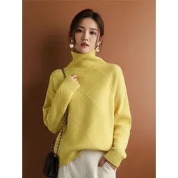 Mast & Harbour Women Turtleneck New Autumn And Winter Thickened Outer Wear Sweater-image-7