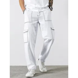 MASTERLY WEFT Men Super Relaxed Fit Stretchable Cargo Jeans-picture-33