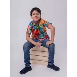 MASU LIVING Boys Comfort Floral Opaque Printed Cotton Casual Shirt-picture-37