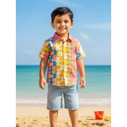 MASU LIVING Boys Geometric Printed Cotton Casual Shirt-picture-19