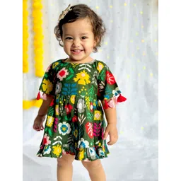 MASU LIVING Girl Print Cotton Fit & Flare Dress-picture-28
