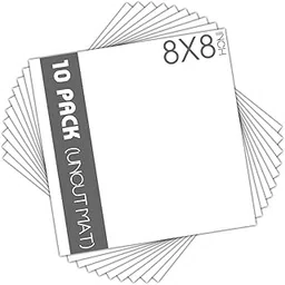 Mat Board Center, Pack of 10, 8x8 Uncut White Color Mats - Acid Free, 4-ply Thickness, White Core - for Pictures, Photos, Framing - Great for DIY Projects or Unique Picture Sizes-picture-19
