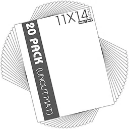 Mat Board Center, Pack of 20 11x14 Uncut Photo Mats, White Backing Boards - for Photos, Prints, Frames and More-picture-34
