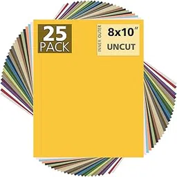 Mat Board Center, Pack of 25, 8x10 Uncut Mat Boards - White Core - Variety Pack - Assorted Colors - Full Sheet - for DIY, Frames, Pictures, Photos, Crafts-picture-33