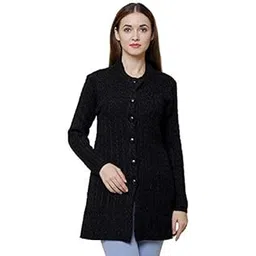 matelco Embroidered Woollen Cardigans with Pockets for Women (3XL, Black)-picture-48