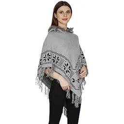 matelco Women Woolen Hooded Poncho-picture-53