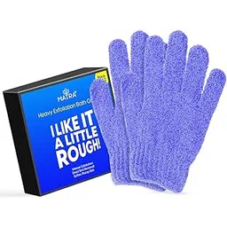 Matra Exfoliating Bath Glove (1 pair) - Nylon Bath Mitten for Heavy Exfoliation, Deep Cleansing - Shower Loofah Wash Mitt Exfoliator for Ingrown Hair & Dead Skin Removal - Body Scrubber for Men, Women-picture-10