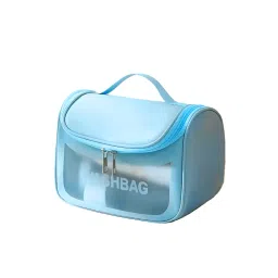 Matra Transparent Travel Wash Bag Toiletry Organizer Makeup Cosmetic Pouch Kit Hook Handle Blue-picture-22