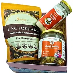 Matritva Care Postpartum Wellness Combo for New Mothers | Lactoshakti (350g), Shatavari Powder (100g) & Gond Laddu (250g) | Herbal Foods for Lactation, Hormonal Balance, Digestion & Energy Recovery-picture-21