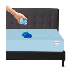 Mattress Protector Water Proof Breathable Stretchable Fitted 75 x 48 Inch for Twin Bed Divan Bed with Elastic Strap Water Resistant Ultra Soft Hypoallergenic Bed Cover - Blue-picture-26