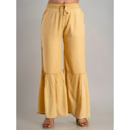 MAUKA Women Beige Flared Palazzos-picture-18