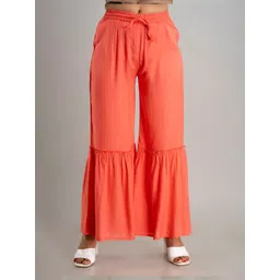 MAUKA Women Pink Flared Palazzos-picture-21