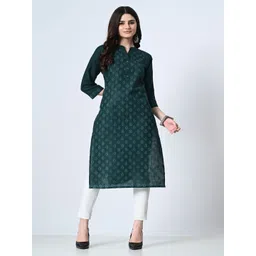 MAURYA Floral Printed Mandarin Collar Straight Kurta-picture-32