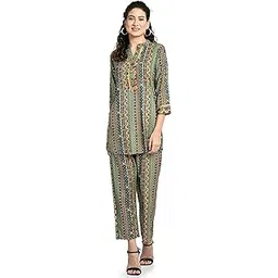 maurya Women's Rayon Angrakhha Maroon Printed Knee Length Kurta and Pant with 2 Side Pocket Ethnic Co-ord Set (Cord GP 20)-picture-47