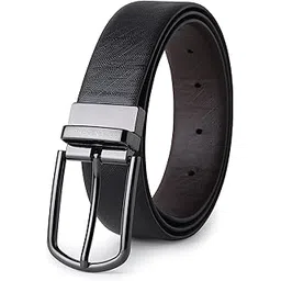 maven oakley Belts for Men Leather Original, Reversible Black & Brown Formal & Casual Italian Leather Belt with Solid Metal Curved Buckle-picture-23