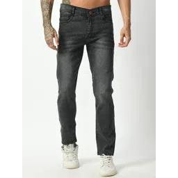 MaverIQ Men Classic Tapered Fit Mid-Rise Heavy Fade Stretchable Jeans-picture-22