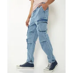 max Boys Washed Cargo Parachute Jeans image 2